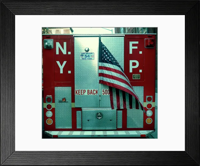 Framed Print : Rear view of New York Fire Patrol vehicle Framed Print : Rear view of New York Fire Patrol vehicle
