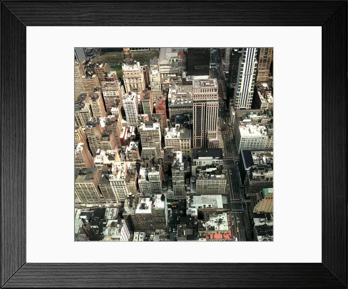 Framed Print : View of streets from Empire State Building New York Framed Print : View of streets from Empire State Building New York