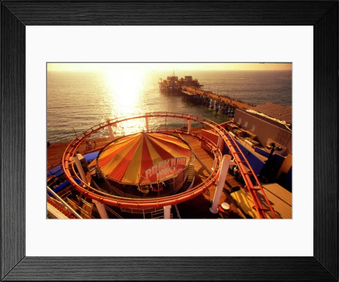 Framed Print : View of carousel on Santa Monica pier. California Framed Print : View of carousel on Santa Monica pier. California
