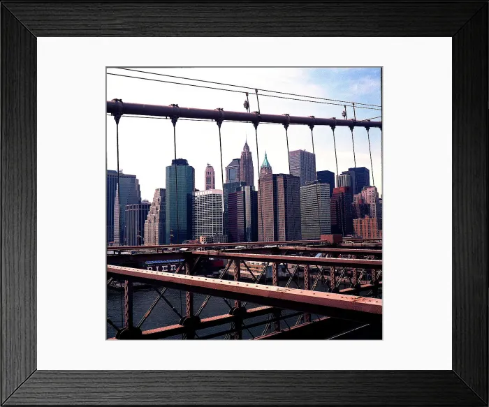Framed Print : Manhattan buildings veiwed from Brooklyn Bridge Framed Print : Manhattan buildings veiwed from Brooklyn Bridge