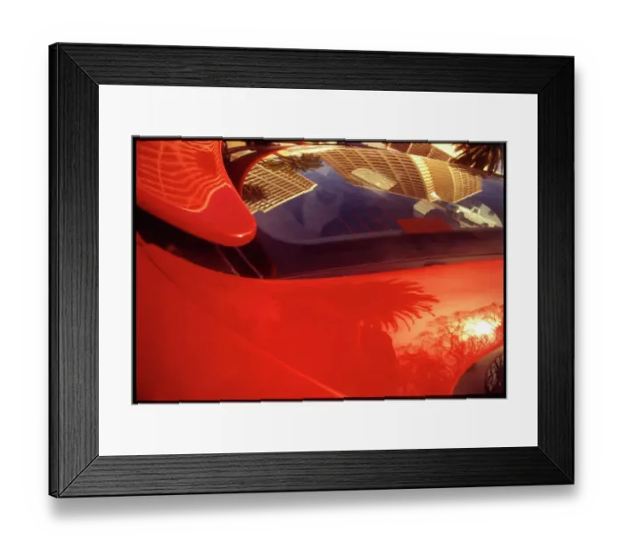 Framed Print : Reflections in car paintwork Santa Monica california Framed Print : Reflections in car paintwork Santa Monica california
