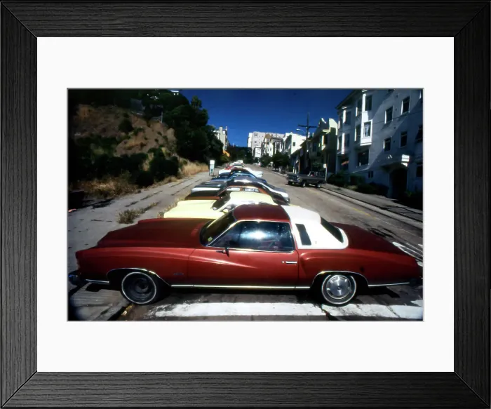 Framed Print : Cars in san francisco colur Framed Print : Cars in san francisco colur