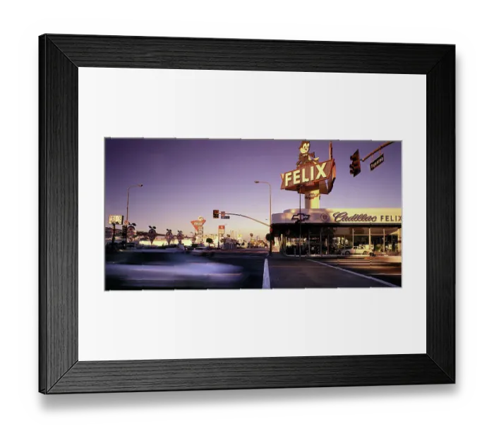 Framed Print : LA Street scene with cadillac garage Framed Print : LA Street scene with cadillac garage