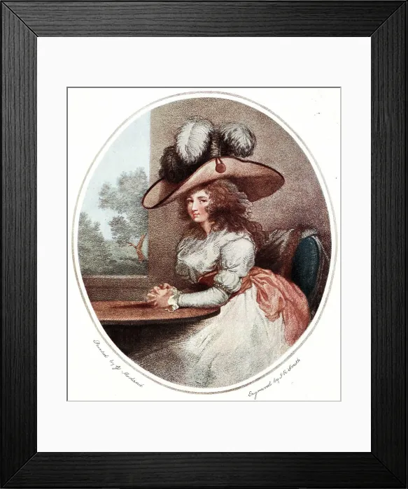 Framed Print : Delia in Town, painted by George Morland Framed Print : Delia in Town, painted by George Morland