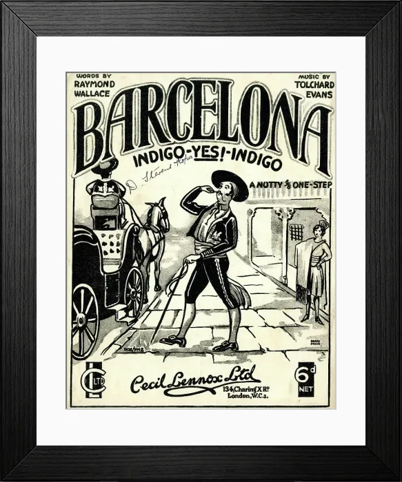 Framed Print : Music cover, Barcelona Indigo - Yes- Indigo Framed Print : Music cover, Barcelona Indigo - Yes- Indigo