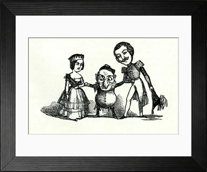 Framed Print : Queen Victoria and Prince Albert with Mr Punch Framed Print : Queen Victoria and Prince Albert with Mr Punch