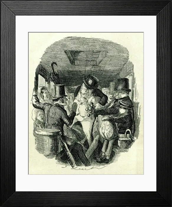 Framed Print : The Omnibus All Night by John Leech Framed Print : The Omnibus All Night by John Leech