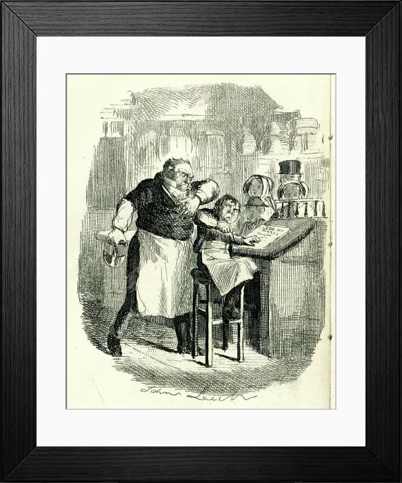 Framed Print : Cartoon, Railway Mania, writing for shares Framed Print : Cartoon, Railway Mania, writing for shares