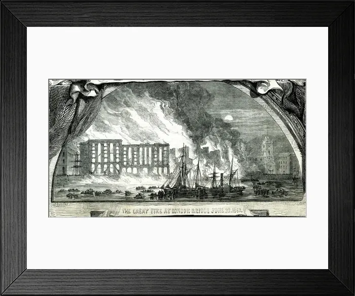 Framed Print : Great Fire at Tooley Street, London Bridge, June 1861 Framed Print : Great Fire at Tooley Street, London Bridge, June 1861