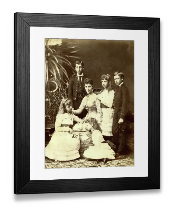 Framed Print : Princess Alexandra of Wales and her children Framed Print : Princess Alexandra of Wales and her children