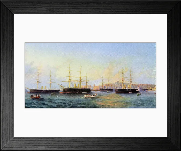 Framed Print : The Mediterranean Fleet at Malta Framed Print : The Mediterranean Fleet at Malta