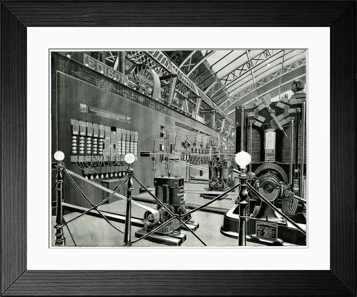 Framed Print : Edison Electric Lighting, Paris Exhibition of 1889 Framed Print : Edison Electric Lighting, Paris Exhibition of 1889