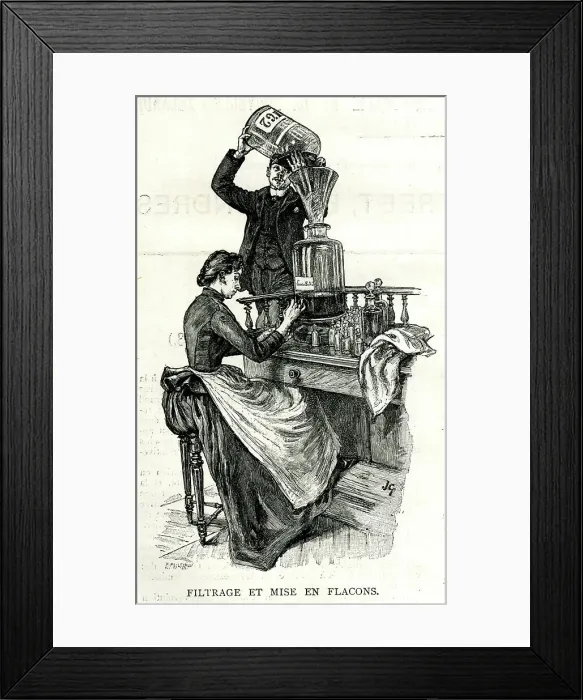 Framed Print : Filtering and bottling Botot water, Paris Exhibition of 1889 Framed Print : Filtering and bottling Botot water, Paris Exhibition of 1889