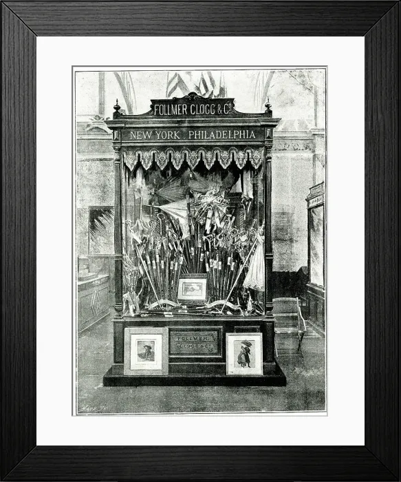 Framed Print : Follmer, Clogg & Co, Umbrellas, Paris Exhibition of 1889 Framed Print : Follmer, Clogg & Co, Umbrellas, Paris Exhibition of 1889