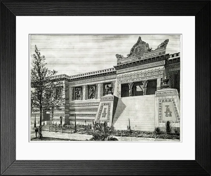 Framed Print : Mexican Pavilion, Paris Exhibition of 1889 Framed Print : Mexican Pavilion, Paris Exhibition of 1889