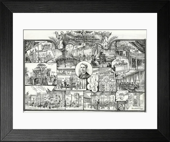 Framed Print : Thomas Edison's Display, Paris Exhibition of 1889 Framed Print : Thomas Edison's Display, Paris Exhibition of 1889