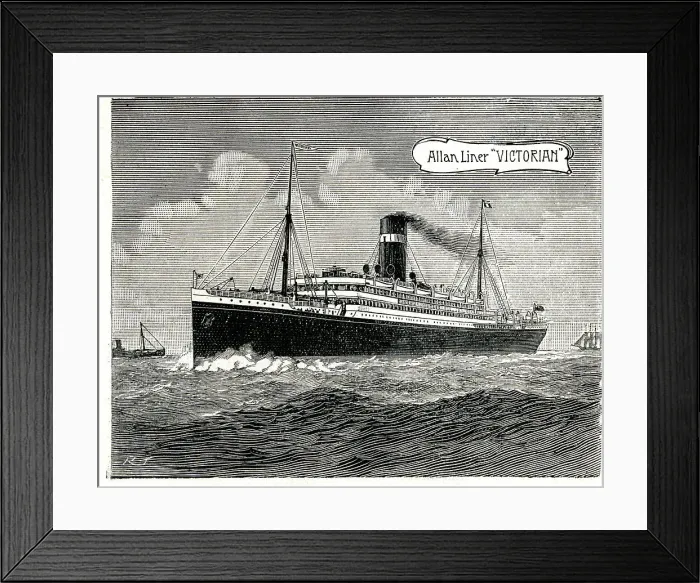 Framed Print : Allan Liner steamship, Victorian Framed Print : Allan Liner steamship, Victorian