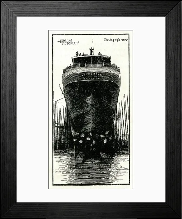 Framed Print : Launch of Allan Liner steamship, Victorian Framed Print : Launch of Allan Liner steamship, Victorian