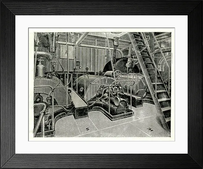 Framed Print : Turbines as fixed on board ship Framed Print : Turbines as fixed on board ship