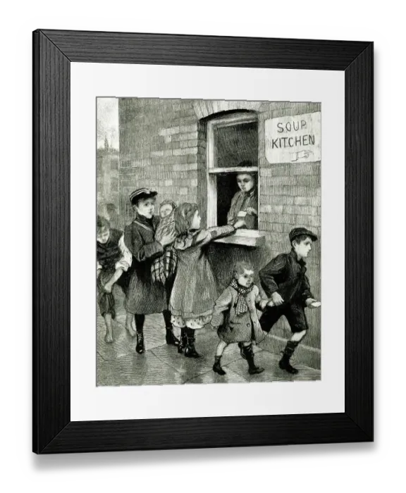 Framed Print : A Farthing Dinner Please, the Soup Kitchen Framed Print : A Farthing Dinner Please, the Soup Kitchen