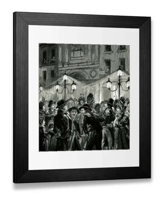 Framed Print : The First Gaslight in Pall Mall, London Framed Print : The First Gaslight in Pall Mall, London