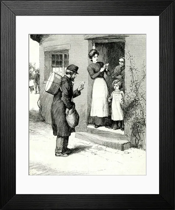 Framed Print : The Village Postman Framed Print : The Village Postman