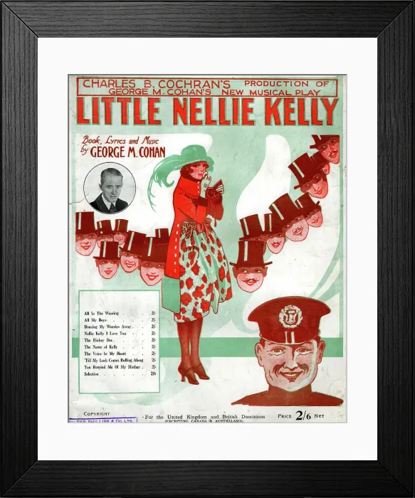 Framed Print : Music cover, Little Nellie Kelly