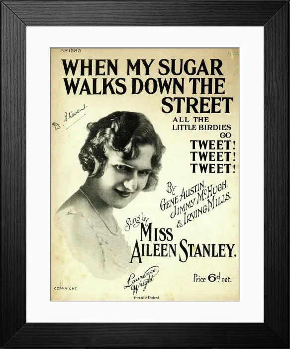 Framed Print : Music cover, When My Sugar Walks Down the Street Framed Print : Music cover, When My Sugar Walks Down the Street