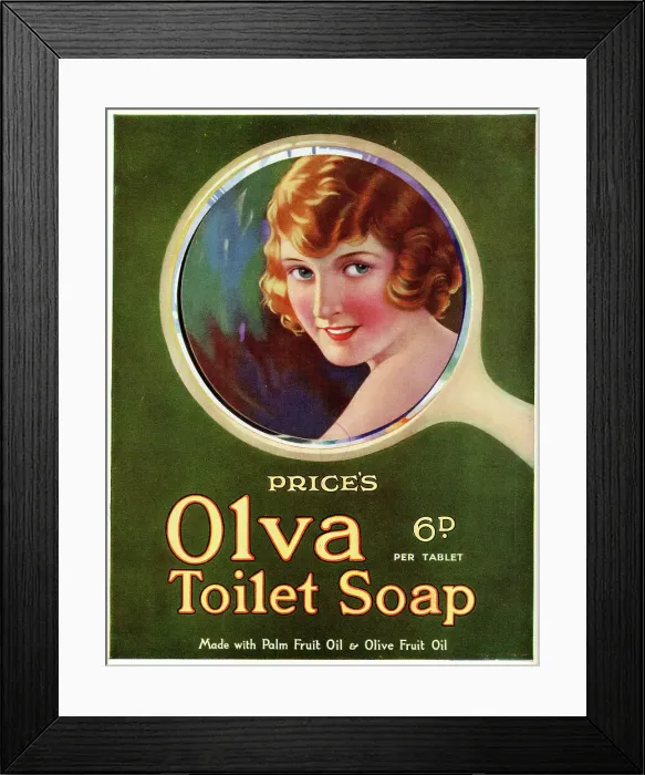 Framed Print : Advert, Price's Olva Toilet Soap Framed Print : Advert, Price's Olva Toilet Soap