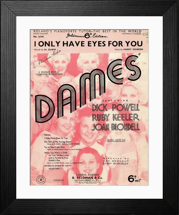 Framed Print : Music cover, I Only Have Eyes for You Framed Print : Music cover, I Only Have Eyes for You
