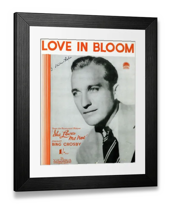 Framed Print : Music cover, Love in Bloom, film starring Bing Crosby Framed Print : Music cover, Love in Bloom, film starring Bing Crosby