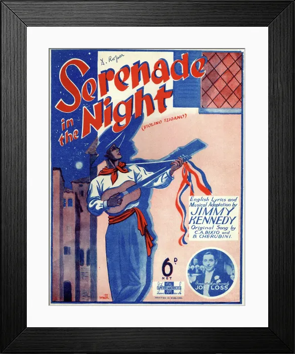 Framed Print : Music cover, Serenade in the Night, Joe Loss Framed Print : Music cover, Serenade in the Night, Joe Loss