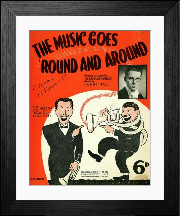 Framed Print : Music cover, The Music Goes Round and Around Framed Print : Music cover, The Music Goes Round and Around