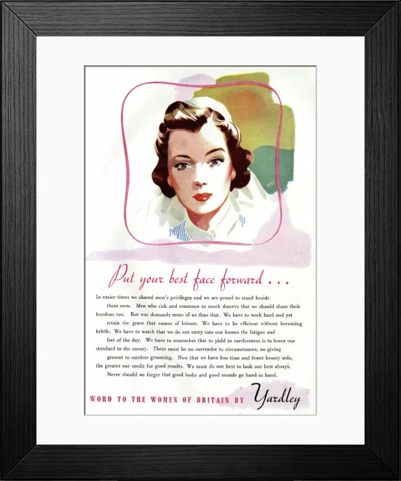 Framed Print : Advert, Yardley cosmetics, WW2 Framed Print : Advert, Yardley cosmetics, WW2