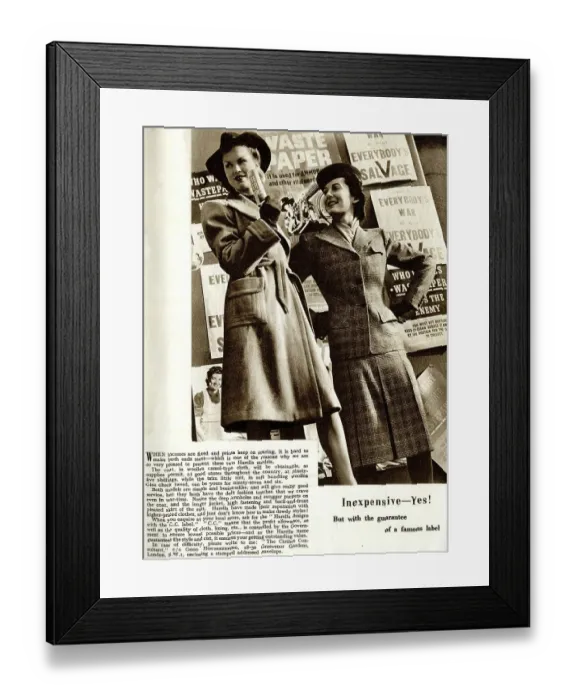 Framed Print : Fashion item, inexpensive women's fashions, WW2 Framed Print : Fashion item, inexpensive women's fashions, WW2