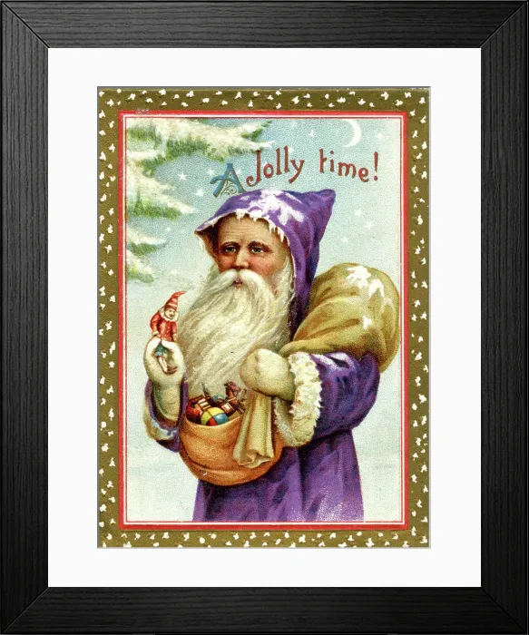 Framed Print : Father Christmas with sack of toys Framed Print : Father Christmas with sack of toys
