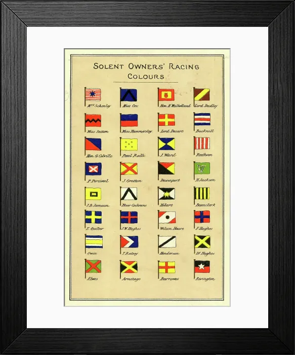 Framed Print : Solent Yacht Owners Racing Colours Framed Print : Solent Yacht Owners Racing Colours