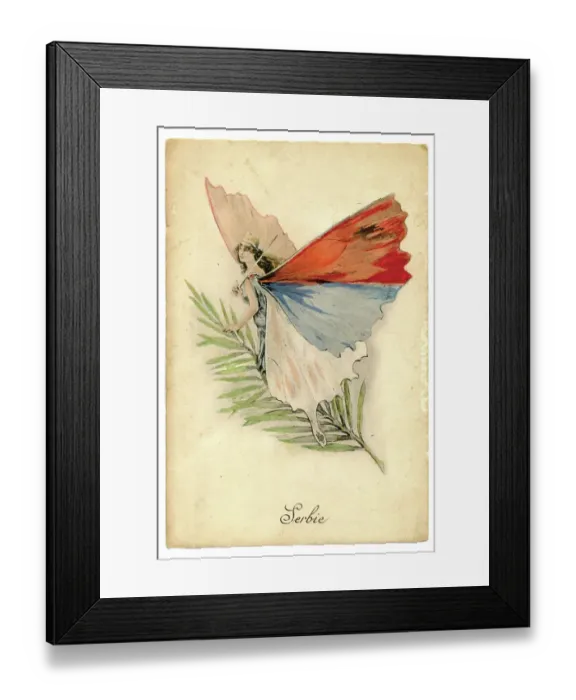 Framed Print : One of a set of cards showing the Allies as butterflies Framed Print : One of a set of cards showing the Allies as butterflies