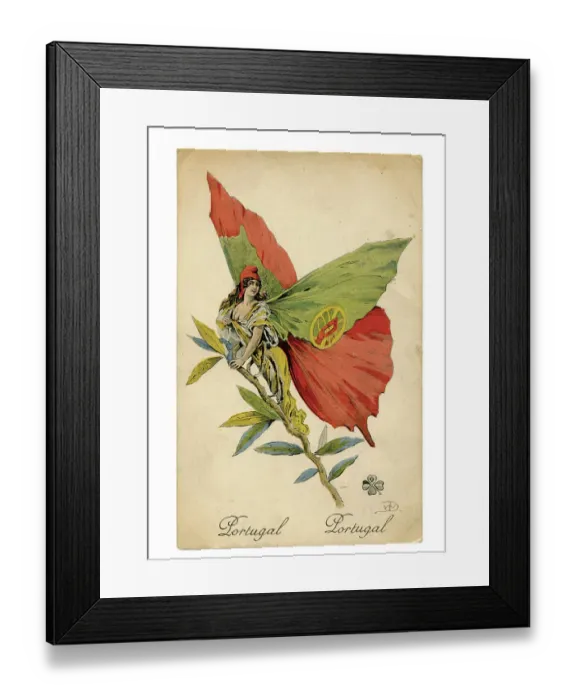 Framed Print : One of a set of cards showing the Allies as butterflies Framed Print : One of a set of cards showing the Allies as butterflies
