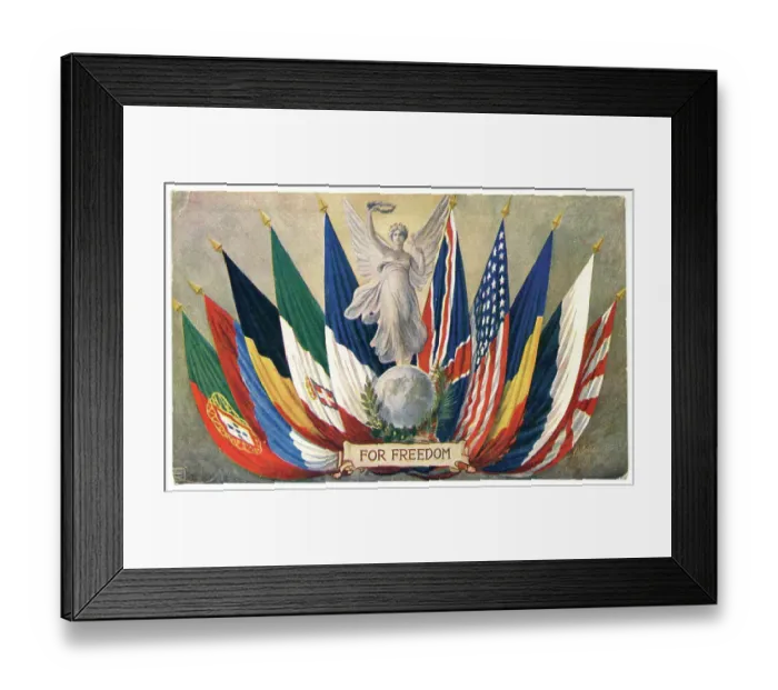 Framed Print : All the flags of the Allies fanned out Framed Print : All the flags of the Allies fanned out