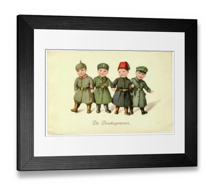 Framed Print : Boy soldiers in uniform hold hands in support of Germany Framed Print : Boy soldiers in uniform hold hands in support of Germany