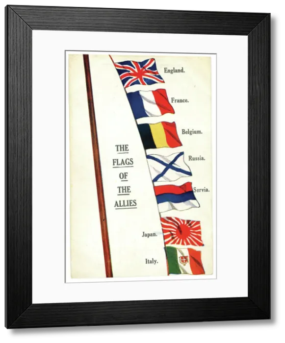 Framed Print : Flags of the Allies run up a flagstaff Framed Print : Flags of the Allies run up a flagstaff