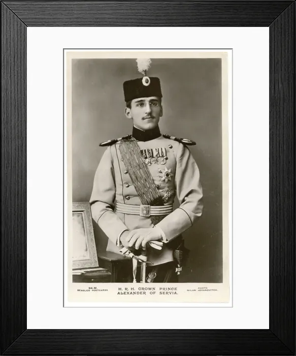 Framed Print : Crown Prince Alexander of Serbia (Servia) in full uniform Framed Print : Crown Prince Alexander of Serbia (Servia) in full uniform
