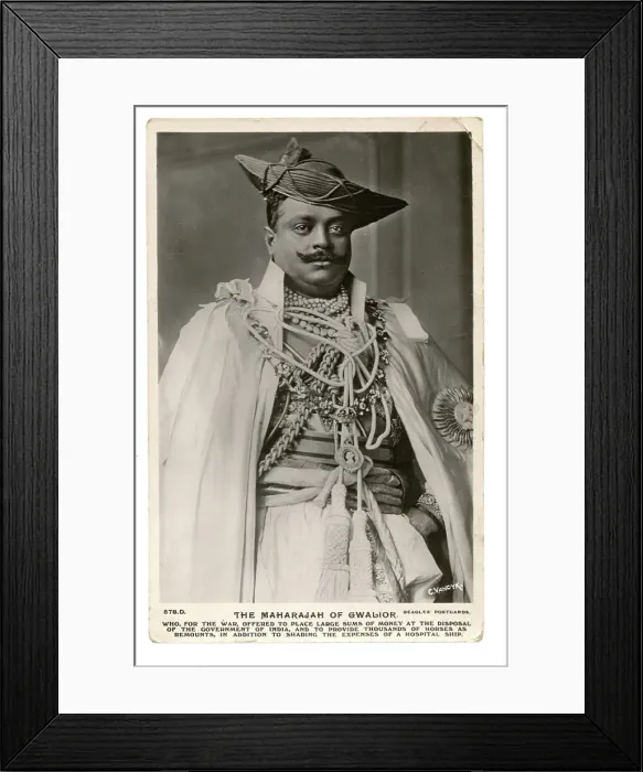Framed Print : Unformed full length image of the Maharajah of Gwalior Framed Print : Unformed full length image of the Maharajah of Gwalior