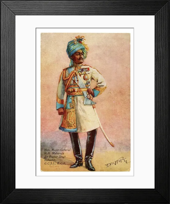 Framed Print : Full lemgth image of the Maharajah Sir Pratap Singh Framed Print : Full lemgth image of the Maharajah Sir Pratap Singh