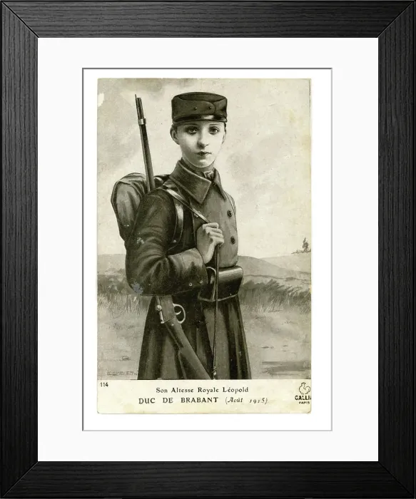 Framed Print : Uniformed figure of the young Leopold, Duc de Brabant Framed Print : Uniformed figure of the young Leopold, Duc de Brabant