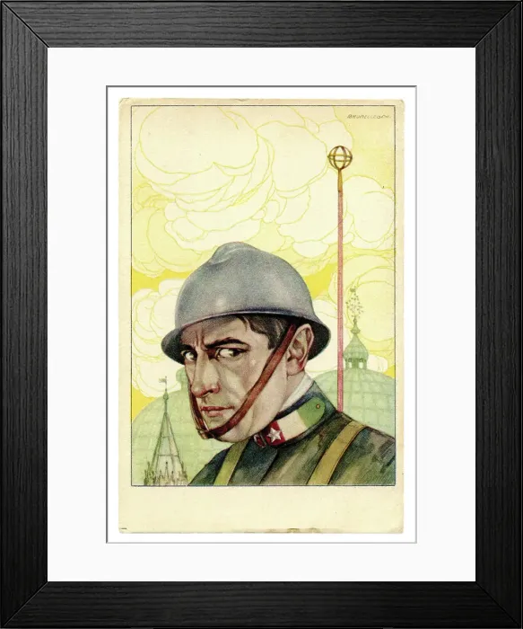 Framed Print : Glamourised head & shoulders of an Italian soldier Framed Print : Glamourised head & shoulders of an Italian soldier