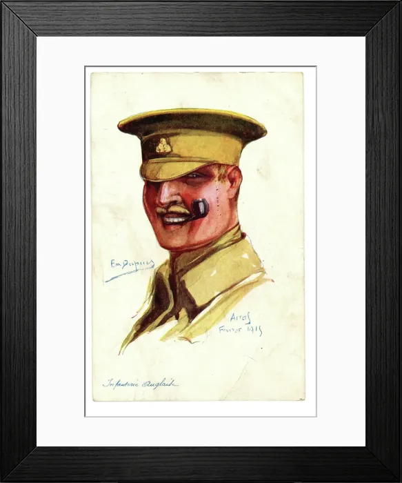 Framed Print : A Dupuis head and shoulders of an British soldier Framed Print : A Dupuis head and shoulders of an British soldier