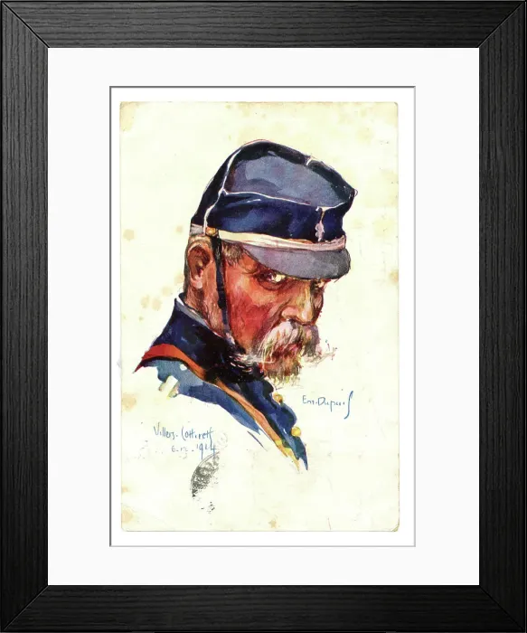 Framed Print : A Dupuis head and shoulders of a French soldier Framed Print : A Dupuis head and shoulders of a French soldier
