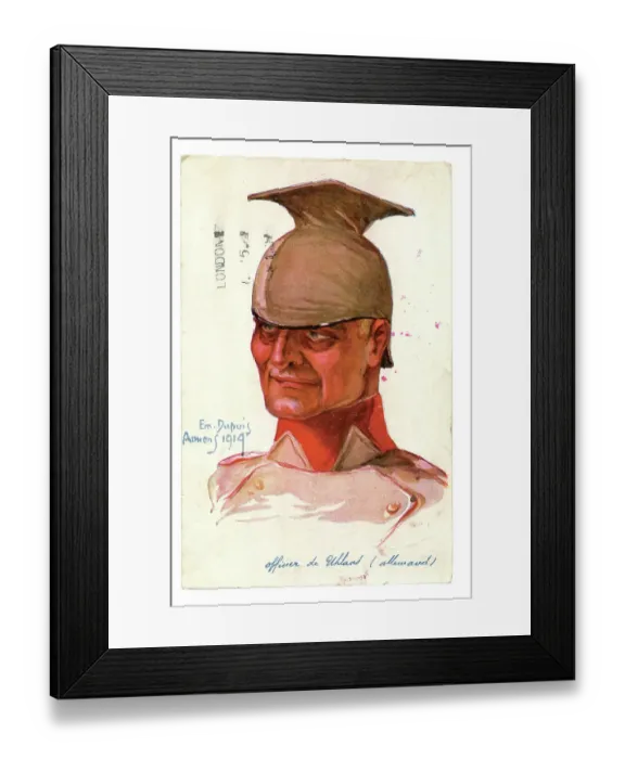 Framed Print : A Dupuis head and shoulders of a German cavalryman